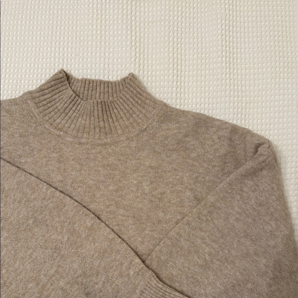 H&M Cozy Beige Mockneck Sweater